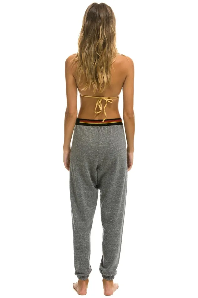 Women Bottoms Aviator Nation LOGO STRIPE SWEATPANTS 8211 HEATHER GREY Women Bottoms Aviator Nation LOGO STRIPE SWEATPANTS 8211 HEATHER GREY