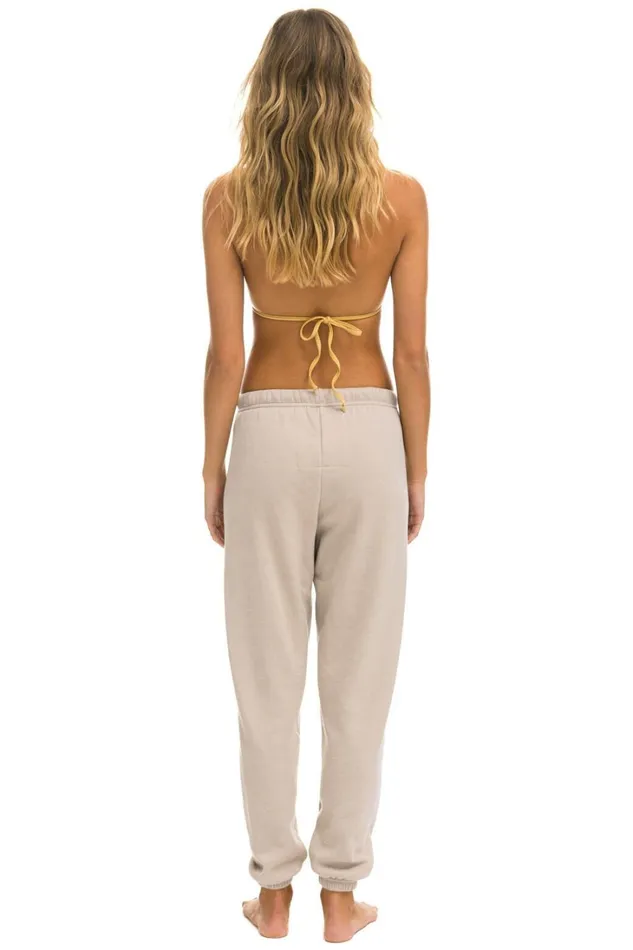 Women Bottoms Aviator Nation RAINBOW HEART STITCH SWEATPANTS 8211 SAND Women Bottoms Aviator Nation RAINBOW HEART STITCH SWEATPANTS 8211 SAND