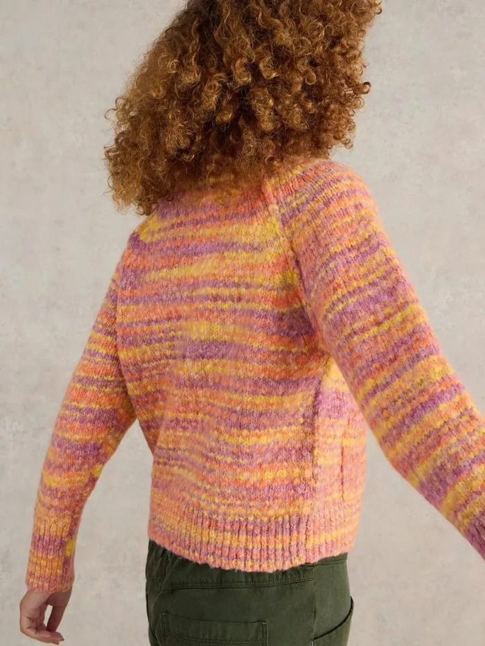 Women CINDY SPACE DYE CARDI Orange Multi White Stuff Knitwear Women CINDY SPACE DYE CARDI Orange Multi White Stuff Knitwear