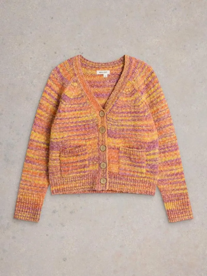 Women CINDY SPACE DYE CARDI Orange Multi White Stuff Knitwear Women CINDY SPACE DYE CARDI Orange Multi White Stuff Knitwear