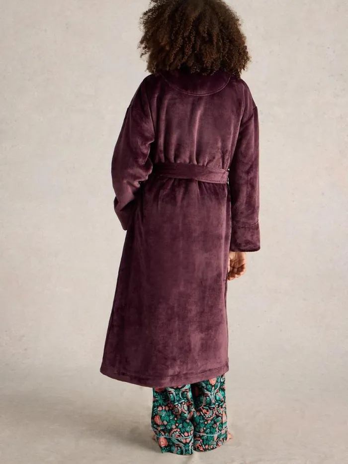 Women Clover Cosy Dressing Gown Dark Purple White Stuff Nightwear Women Clover Cosy Dressing Gown Dark Purple White Stuff Nightwear
