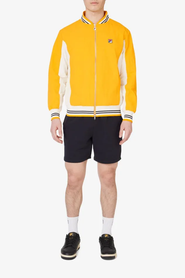 Women Coats and Jackets Fila Crinkled Settanta Jacket 720 Yellow White