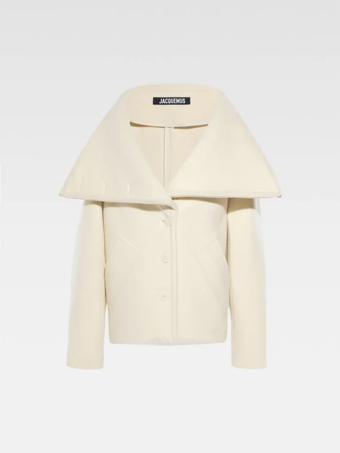 Women Coats and Jackets JACQUEMUS The Caruso Peacoat Offwhite Women Coats and Jackets JACQUEMUS The Caruso Peacoat Offwhite