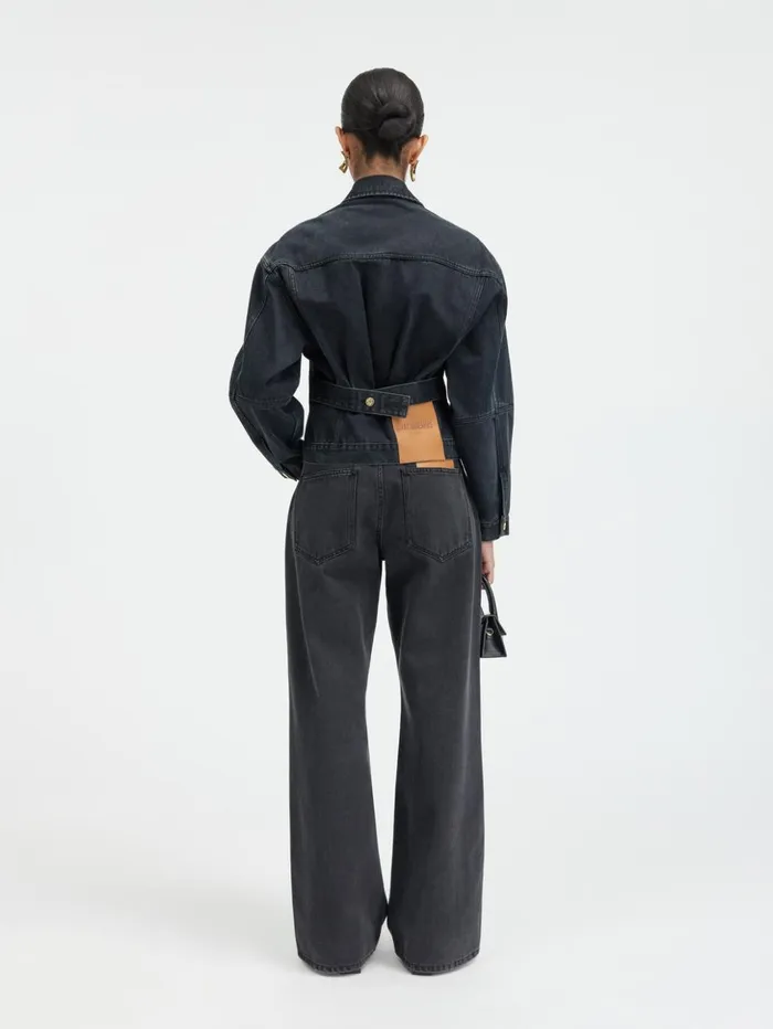Women Coats and Jackets JACQUEMUS The Denim DeNmes Jacket Black Women Coats and Jackets JACQUEMUS The Denim DeNmes Jacket Black