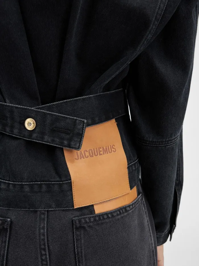 Women Coats and Jackets JACQUEMUS The Denim DeNmes Jacket Black Women Coats and Jackets JACQUEMUS The Denim DeNmes Jacket Black