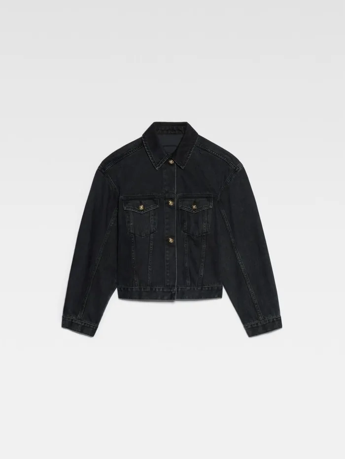 Women Coats and Jackets JACQUEMUS The Denim DeNmes Jacket Black Women Coats and Jackets JACQUEMUS The Denim DeNmes Jacket Black