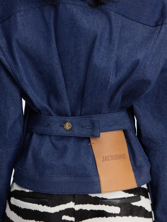 Women Coats and Jackets JACQUEMUS The Denim DeNmes Jacket Navy Navy Stripes Women Coats and Jackets JACQUEMUS The Denim DeNmes Jacket Navy Navy Stripes
