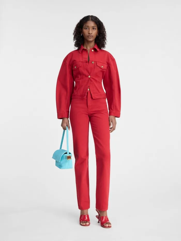 Women Coats and Jackets JACQUEMUS The Denim DeNmes Jacket Red
