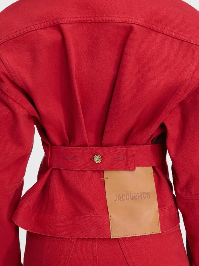 Women Coats and Jackets JACQUEMUS The Denim DeNmes Jacket Red Women Coats and Jackets JACQUEMUS The Denim DeNmes Jacket Red