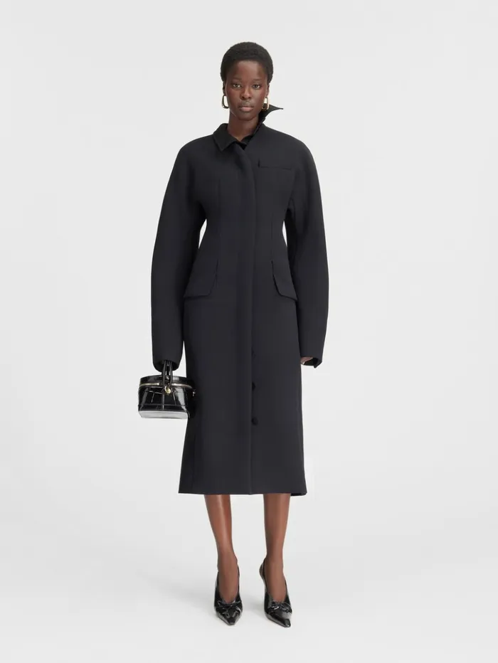 Women Coats and Jackets JACQUEMUS The Ovalo Coat Black