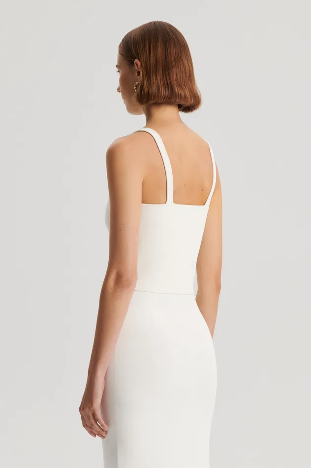 Women CREPE KNIT SQUARE CAMISOLE CREAM Tops Scanlan Theodore
