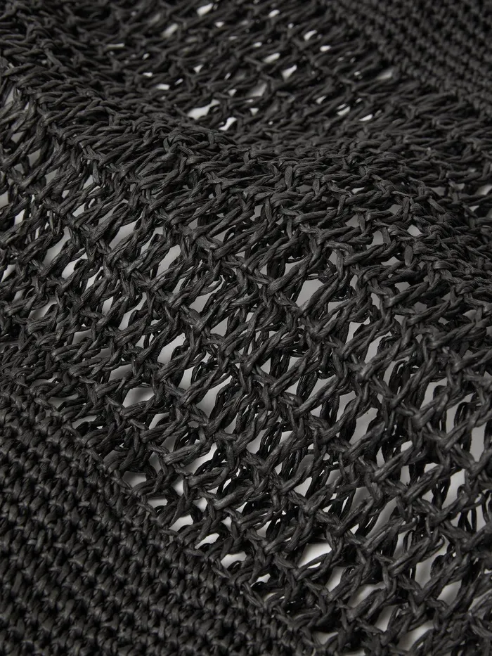 Women Crochet Tote Black Jigsaw Bags