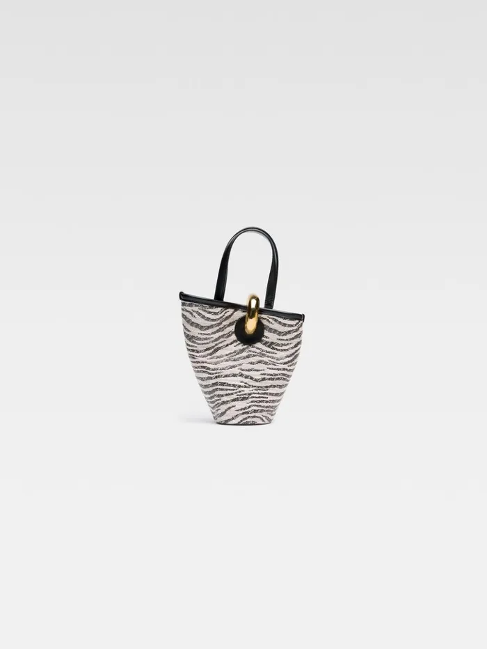 Women Crossbody and Handbags JACQUEMUS The Small Bambola Black and White Zebra Women Crossbody and Handbags JACQUEMUS The Small Bambola Black and White Zebra