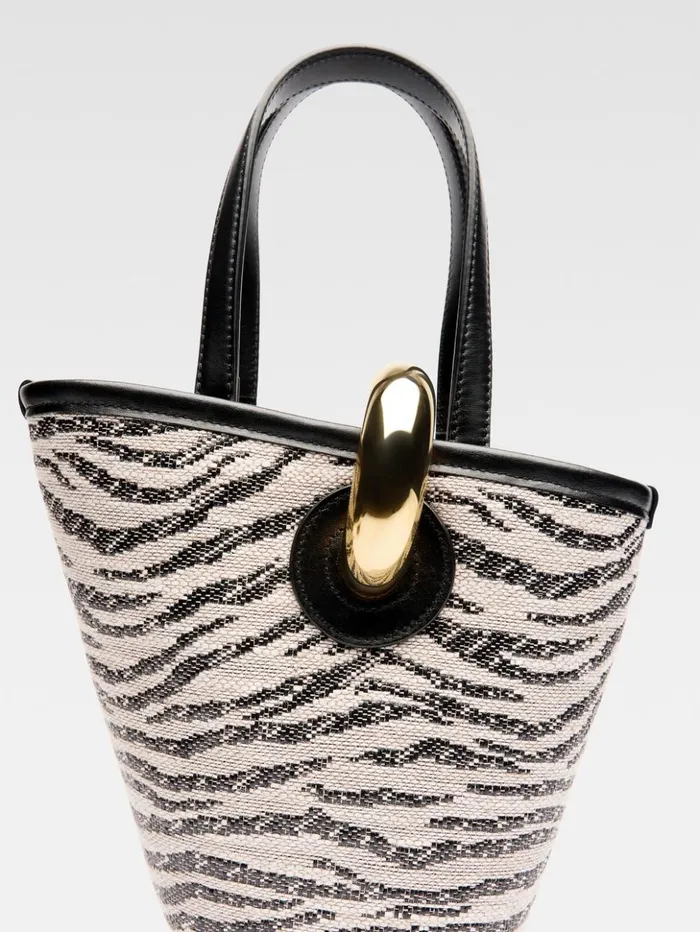 Women Crossbody and Handbags JACQUEMUS The Small Bambola Black and White Zebra Women Crossbody and Handbags JACQUEMUS The Small Bambola Black and White Zebra