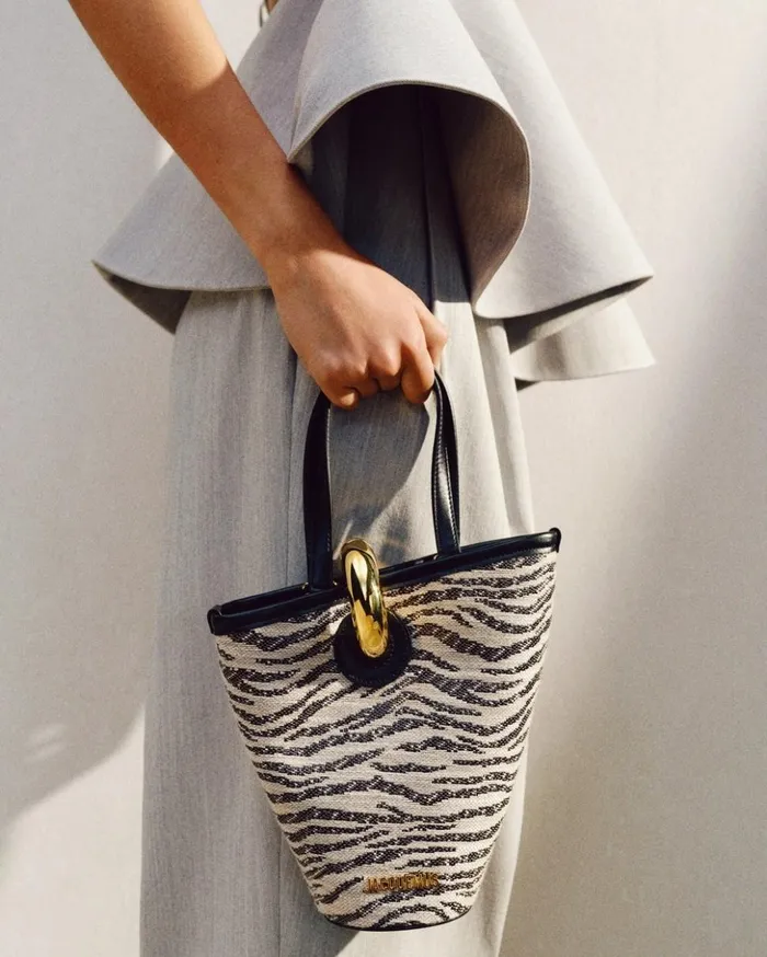 Women Crossbody and Handbags JACQUEMUS The Small Bambola Black and White Zebra Women Crossbody and Handbags JACQUEMUS The Small Bambola Black and White Zebra