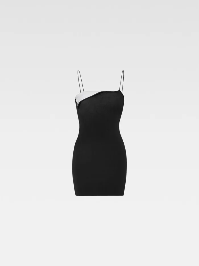 Women Dresses and Skirts JACQUEMUS The Aro Mini Dress Black Women Dresses and Skirts JACQUEMUS The Aro Mini Dress Black