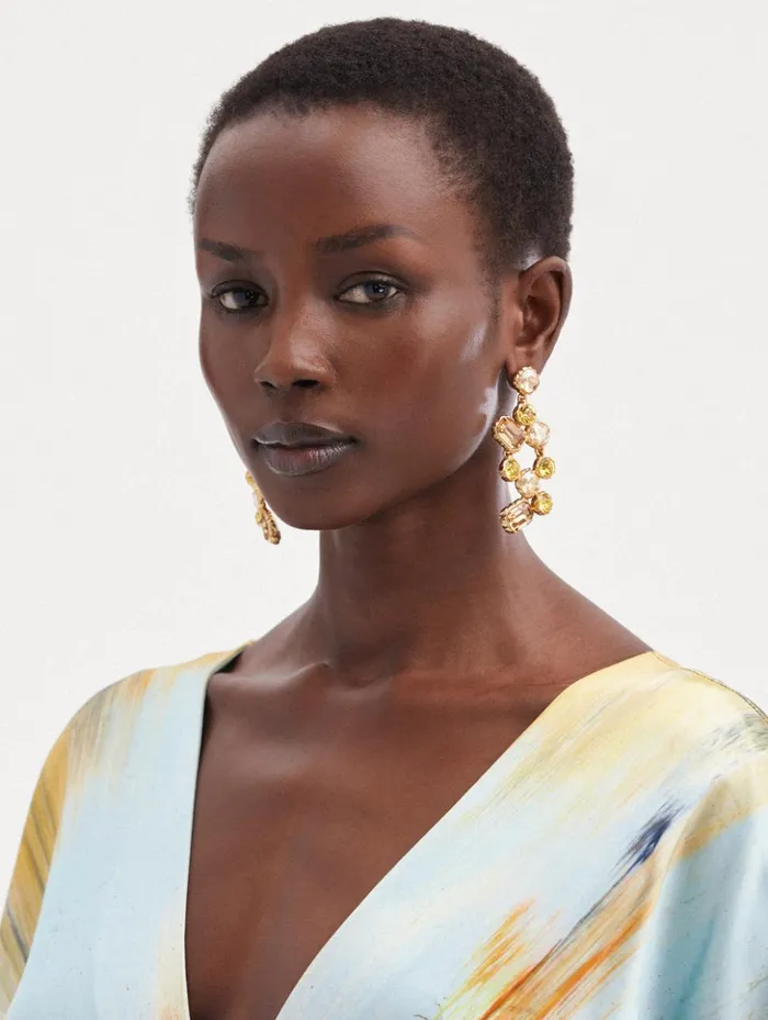 Women Earrings Oscar De La Renta Crystal Scramble Earrings Topaz Multi Women Earrings Oscar De La Renta Crystal Scramble Earrings Topaz Multi