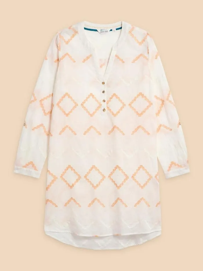 Women Eden Henley Cover Up Ivory Multi White Stuff Swimwear Women Eden Henley Cover Up Ivory Multi White Stuff Swimwear