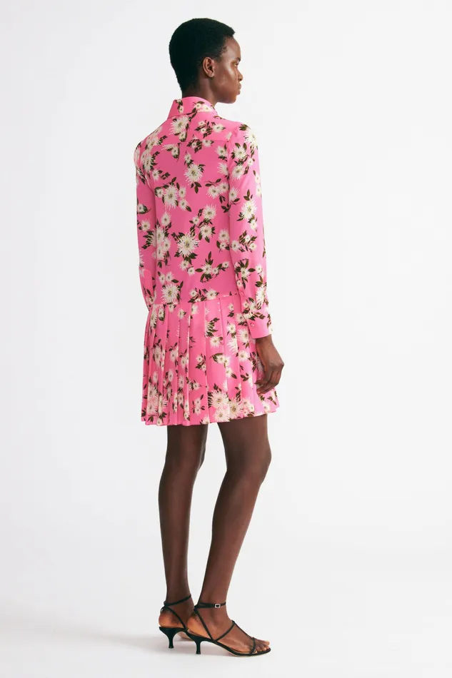 Women Emilia Wickstead Gunnell Dress In Pink Floral Print Crepe Georgette Dresses