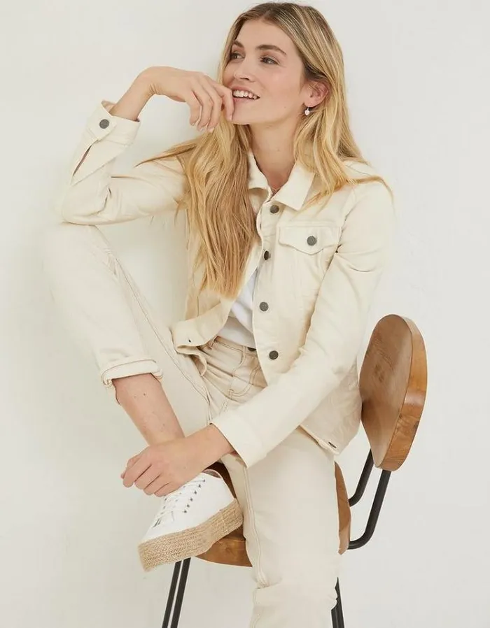 Women FatFace Women039s Sale Tasha Denim Jacket Ecru