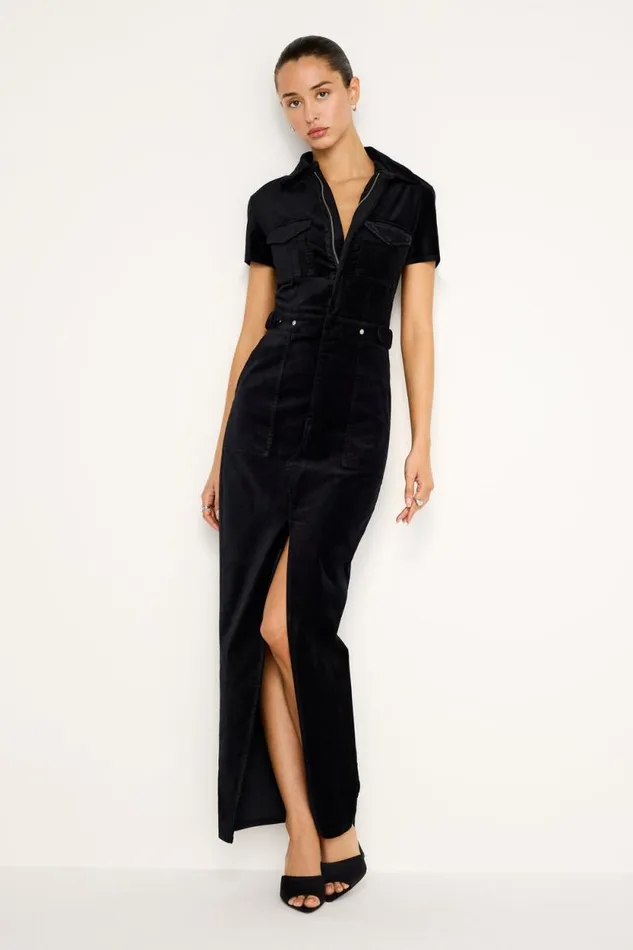 Women GOOD AMERICAN Dresses VELVET FIT FOR SUCCESSMAXI Black001