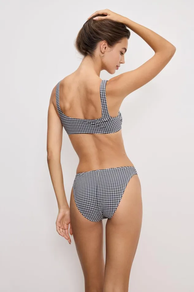 Women GOOD AMERICAN Swim SQUARE NECK BIKINITOP Black Gingham007 Women GOOD AMERICAN Swim SQUARE NECK BIKINITOP Black Gingham007