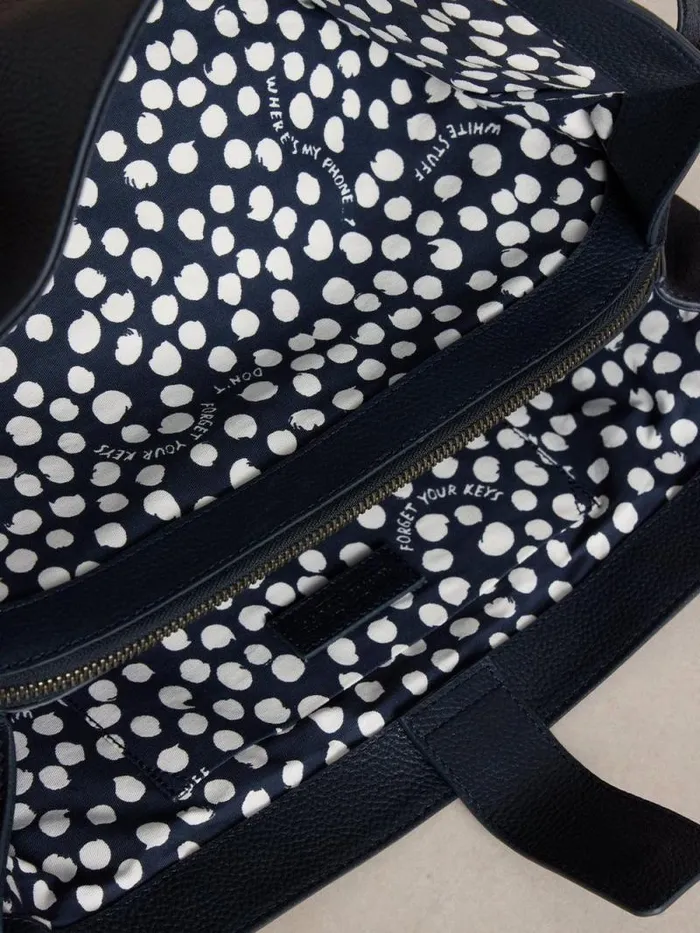 Women Hettie Leather Zip Tote Dark Navy White Stuff Bags and Purses Women Hettie Leather Zip Tote Dark Navy White Stuff Bags and Purses