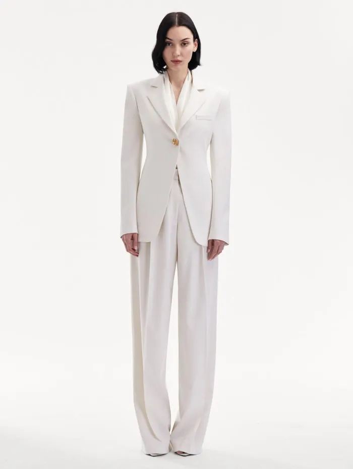 Women Jackets and Coats Oscar De La Renta Button Detail SingleBreasted Blazer Ivory Women Jackets and Coats Oscar De La Renta Button Detail SingleBreasted Blazer Ivory