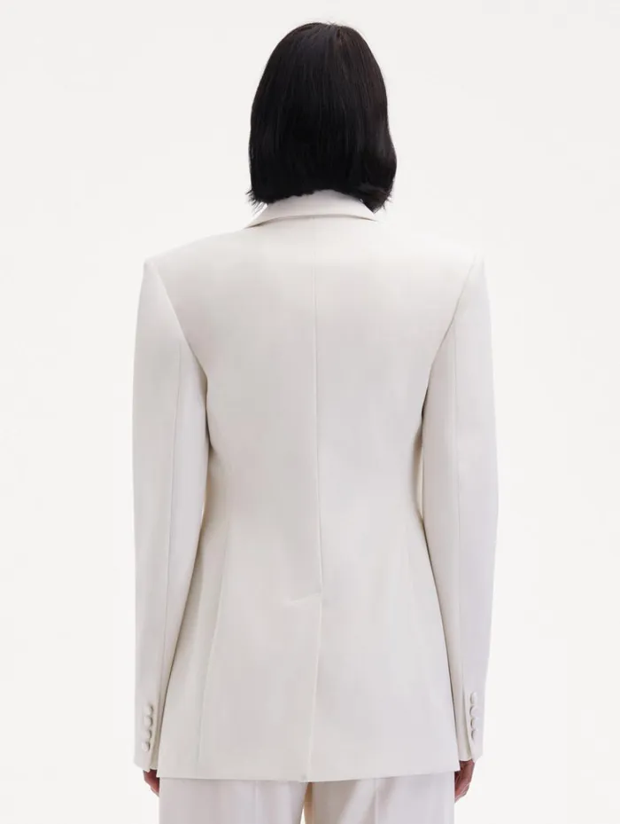Women Jackets and Coats Oscar De La Renta Button Detail SingleBreasted Blazer Ivory Women Jackets and Coats Oscar De La Renta Button Detail SingleBreasted Blazer Ivory