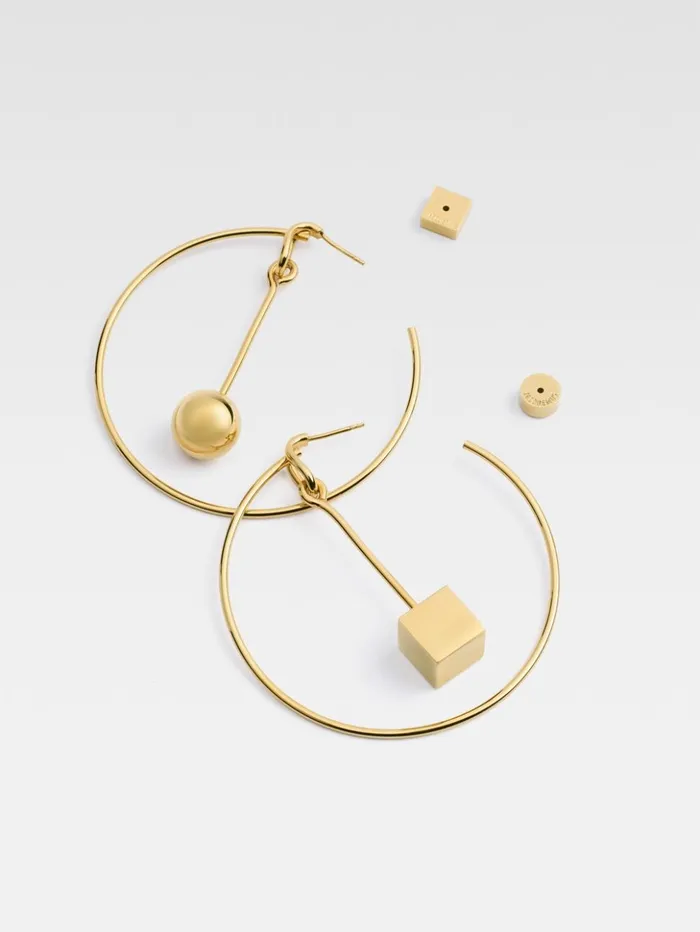 Women Jewellery JACQUEMUS The Nodo Hoops Earrings Gold Women Jewellery JACQUEMUS The Nodo Hoops Earrings Gold