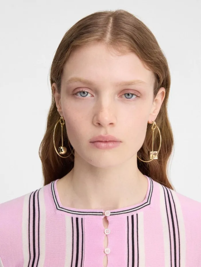 Women Jewellery JACQUEMUS The Nodo Hoops Earrings Gold Women Jewellery JACQUEMUS The Nodo Hoops Earrings Gold