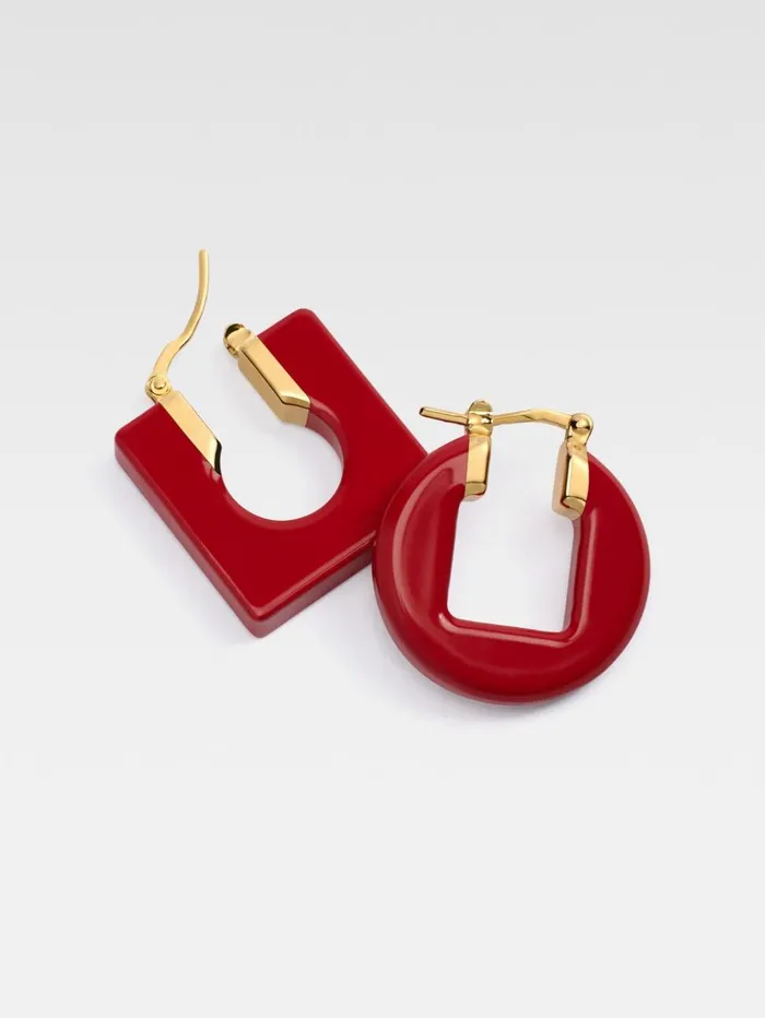 Women Jewellery JACQUEMUS The Rond Carr Earrings Red Women Jewellery JACQUEMUS The Rond Carr Earrings Red