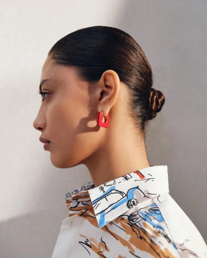 Women Jewellery JACQUEMUS The Rond Carr Earrings Red Women Jewellery JACQUEMUS The Rond Carr Earrings Red