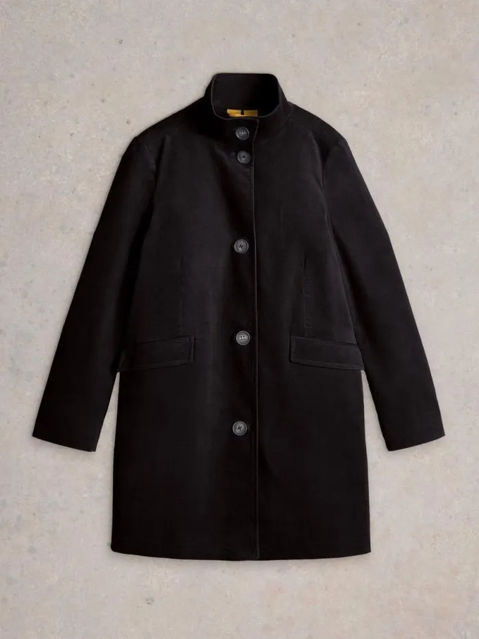 Women Karla Velvet Coat Pure Black White Stuff Coats and Jackets Women Karla Velvet Coat Pure Black White Stuff Coats and Jackets