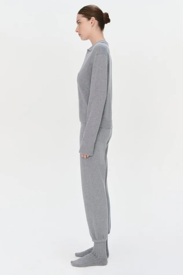 Women Knitwear Jonathan Simkhai Long Sleeve Polo Heather Grey Long Sleeve Polo Shirt Women Knitwear Jonathan Simkhai Long Sleeve Polo Heather Grey Long Sleeve Polo Shirt