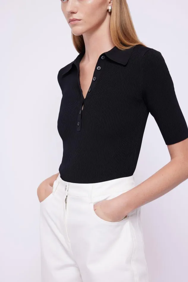 Women Knitwear Jonathan Simkhai Secily Polo Women Knitwear Jonathan Simkhai Secily Polo