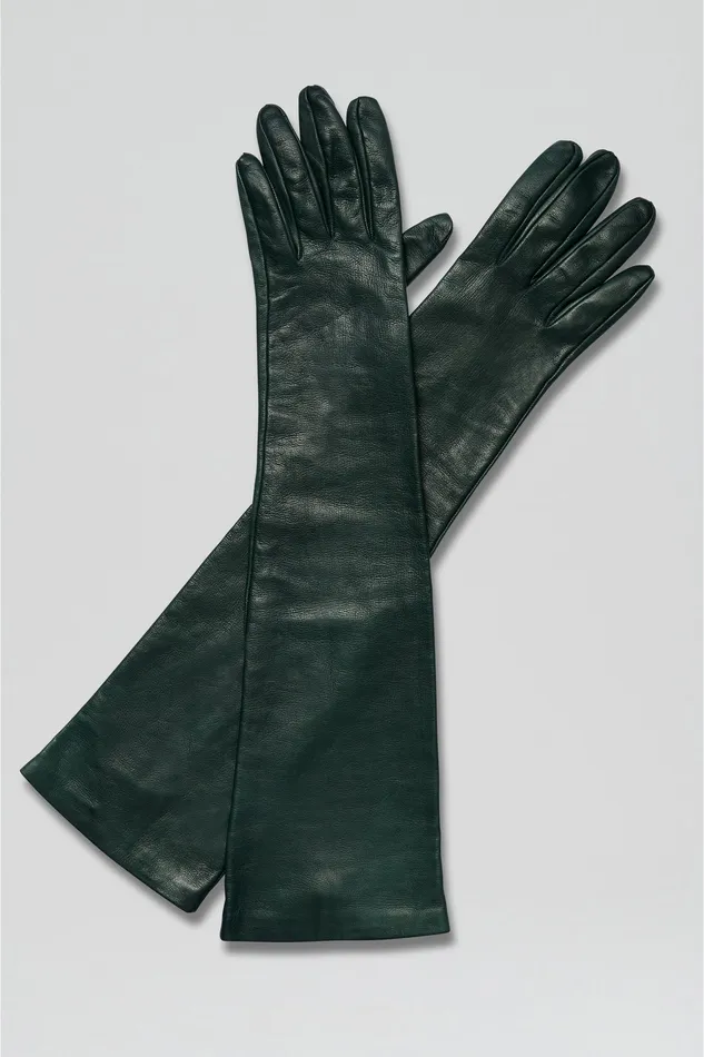 Women LEATHER GLOVES DARK GREEN Leather Scanlan Theodore Women LEATHER GLOVES DARK GREEN Leather Scanlan Theodore