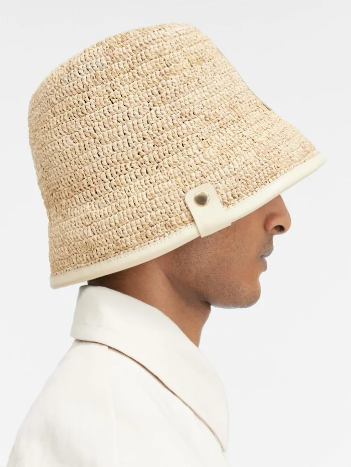 WomenMen Hats JACQUEMUS The Soli Bucket Hat Ivory WomenMen Hats JACQUEMUS The Soli Bucket Hat Ivory