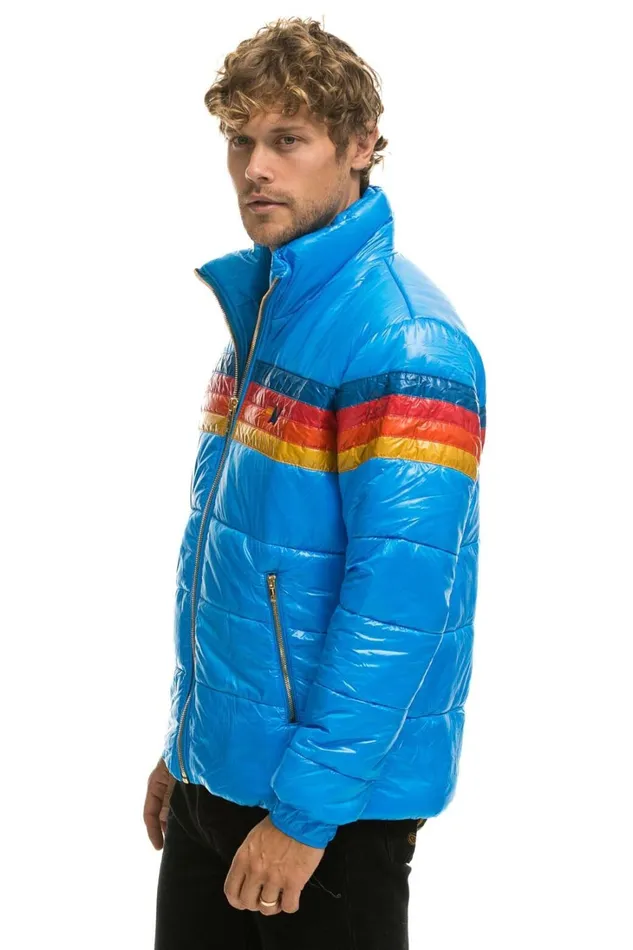 WomenMen Outerwear Aviator Nation 4 STRIPE LUXE TRAVELER JACKET 8211 GLOSSY BLUE WomenMen Outerwear Aviator Nation 4 STRIPE LUXE TRAVELER JACKET 8211 GLOSSY BLUE