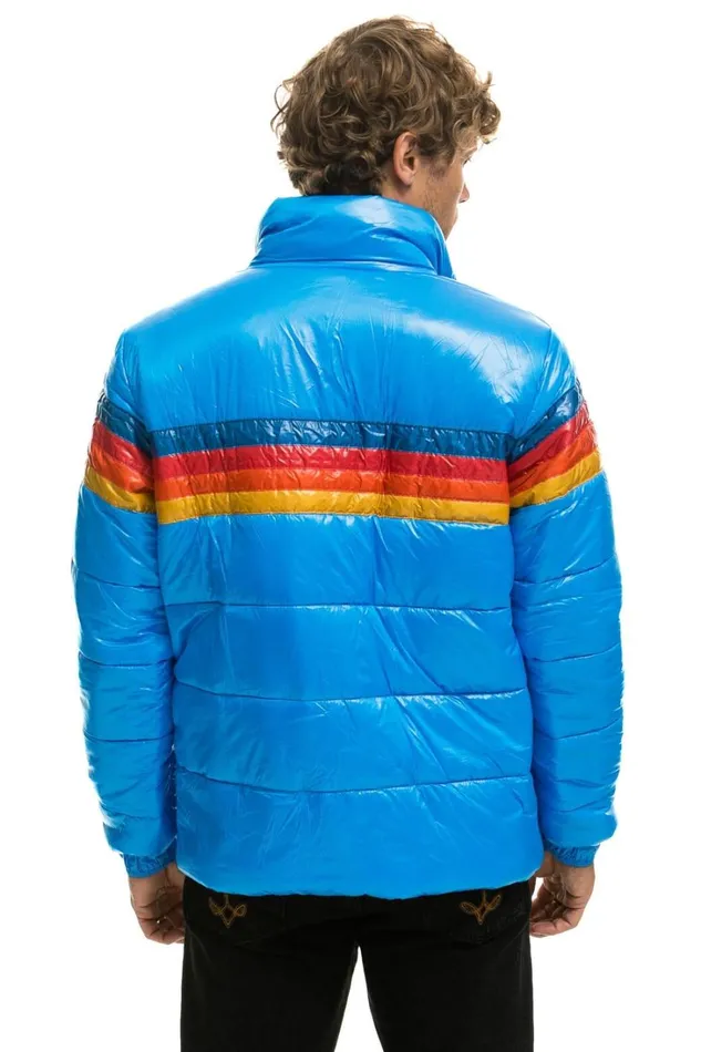 WomenMen Outerwear Aviator Nation 4 STRIPE LUXE TRAVELER JACKET 8211 GLOSSY BLUE WomenMen Outerwear Aviator Nation 4 STRIPE LUXE TRAVELER JACKET 8211 GLOSSY BLUE