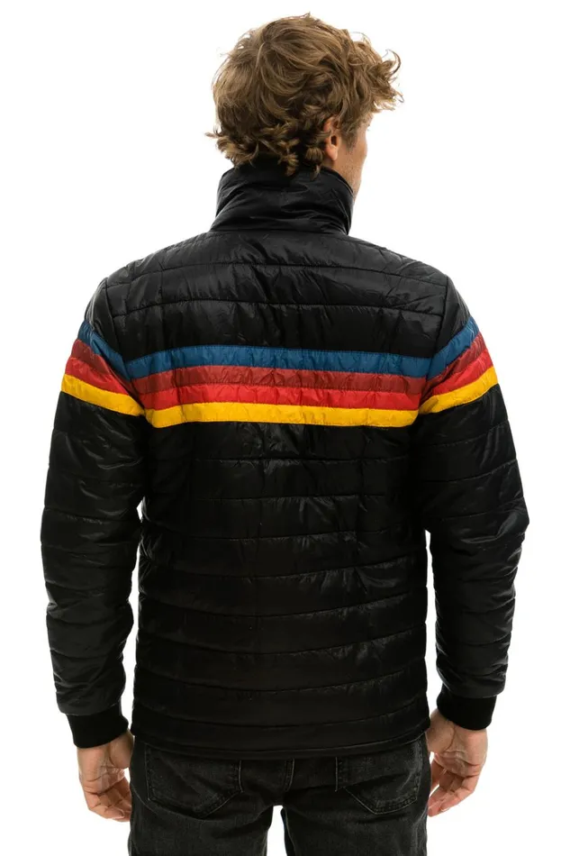 WomenMen Outerwear Aviator Nation 4 STRIPE RAINBOW SLEEVE JACKET 8211 BLACK WomenMen Outerwear Aviator Nation 4 STRIPE RAINBOW SLEEVE JACKET 8211 BLACK