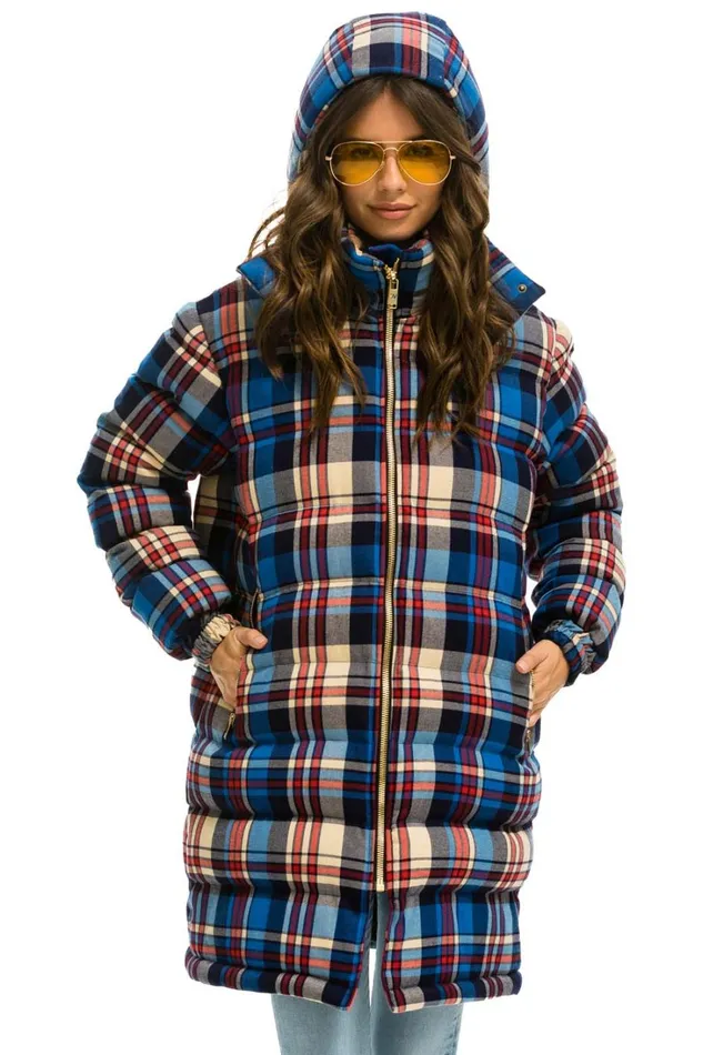WomenMen Outerwear Aviator Nation PLAID UNISEX LONG TREKKER JACKET 8211 PATRIOT PLAID WomenMen Outerwear Aviator Nation PLAID UNISEX LONG TREKKER JACKET 8211 PATRIOT PLAID