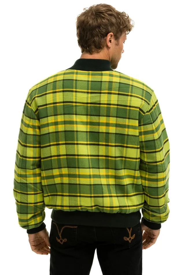 WomenMen Outerwear Aviator Nation PLAID UNISEX VARSITY JACKET 8211 AVOCADO PLAID WomenMen Outerwear Aviator Nation PLAID UNISEX VARSITY JACKET 8211 AVOCADO PLAID