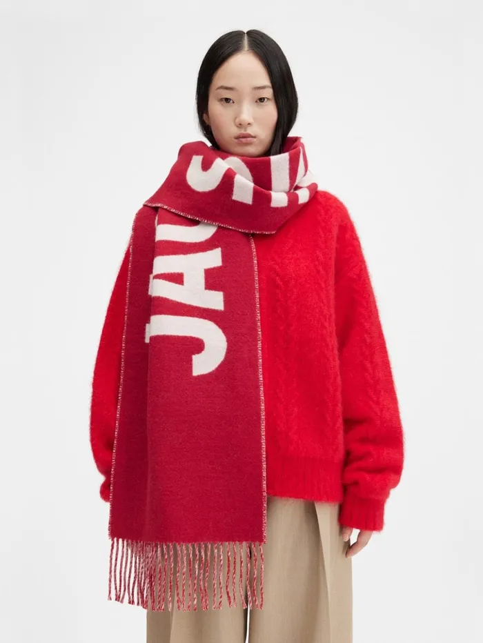 WomenMen Scarves Beanies and Gloves JACQUEMUS The Jacquemus Scarf Red WomenMen Scarves Beanies and Gloves JACQUEMUS The Jacquemus Scarf Red