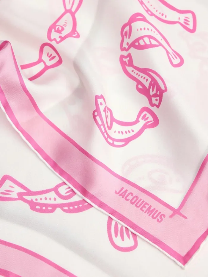 WomenMen Textile Accessories JACQUEMUS The Pesco Bandana Print Capri Fish Pink WomenMen Textile Accessories JACQUEMUS The Pesco Bandana Print Capri Fish Pink