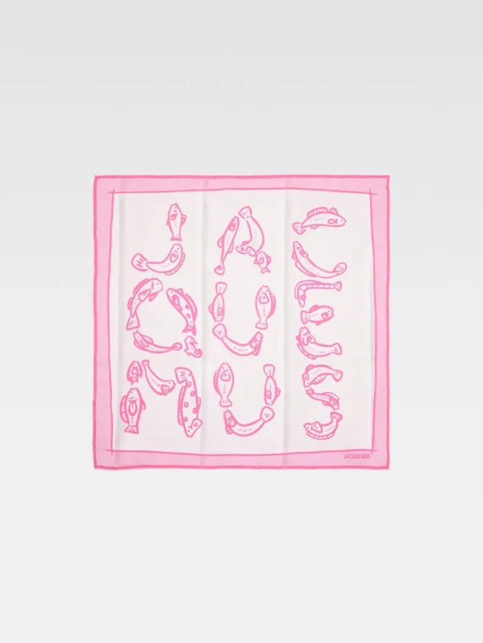 WomenMen Textile Accessories JACQUEMUS The Pesco Bandana Print Capri Fish Pink WomenMen Textile Accessories JACQUEMUS The Pesco Bandana Print Capri Fish Pink