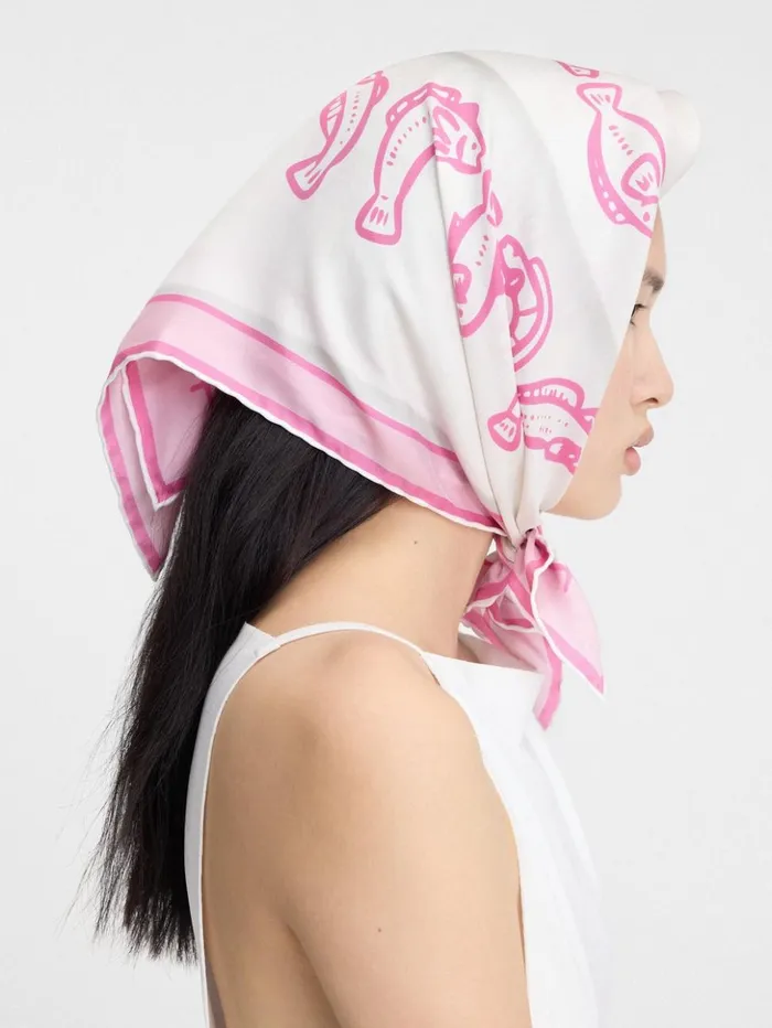 WomenMen Textile Accessories JACQUEMUS The Pesco Bandana Print Capri Fish Pink WomenMen Textile Accessories JACQUEMUS The Pesco Bandana Print Capri Fish Pink