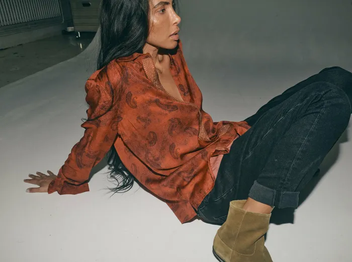 Women MMHWill Paisley Shirt 8211 HEYANNO Burnt Brick Shirts MOS MOSH Women MMHWill Paisley Shirt 8211 HEYANNO Burnt Brick Shirts MOS MOSH