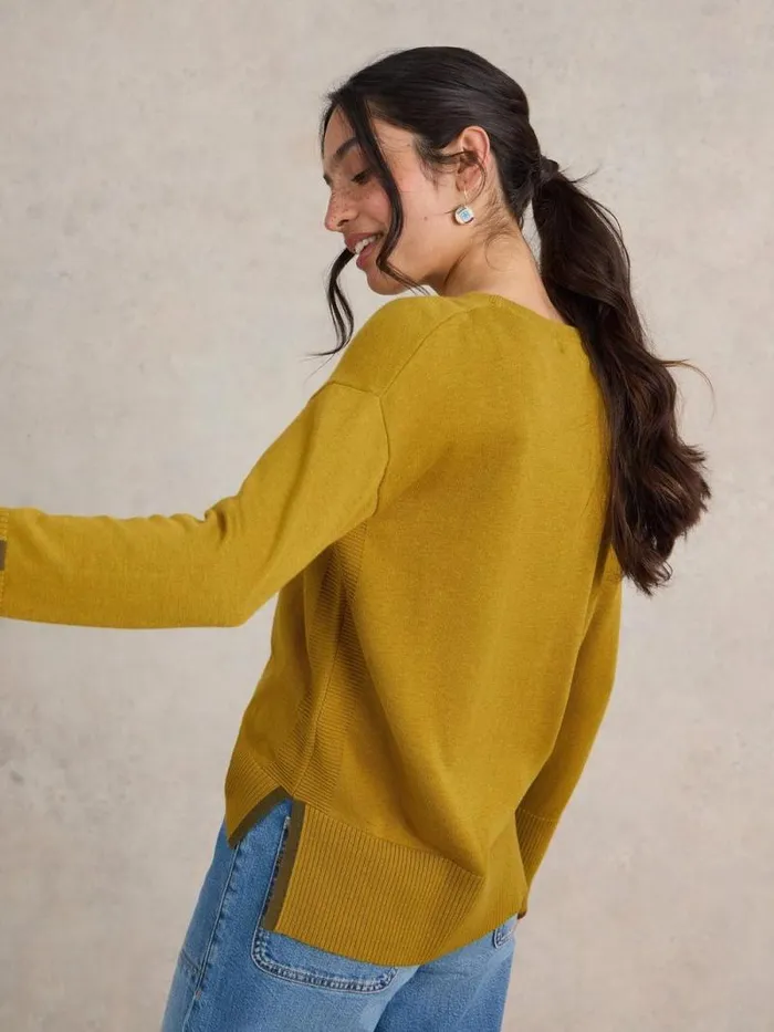 Women OLIVE CREW NECK COTTON JUMPER Mid Chartreuse White Stuff Knitwear Women OLIVE CREW NECK COTTON JUMPER Mid Chartreuse White Stuff Knitwear