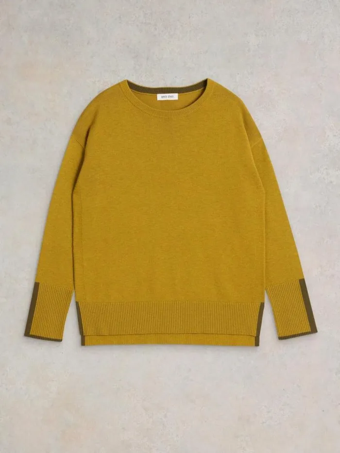 Women OLIVE CREW NECK COTTON JUMPER Mid Chartreuse White Stuff Knitwear Women OLIVE CREW NECK COTTON JUMPER Mid Chartreuse White Stuff Knitwear